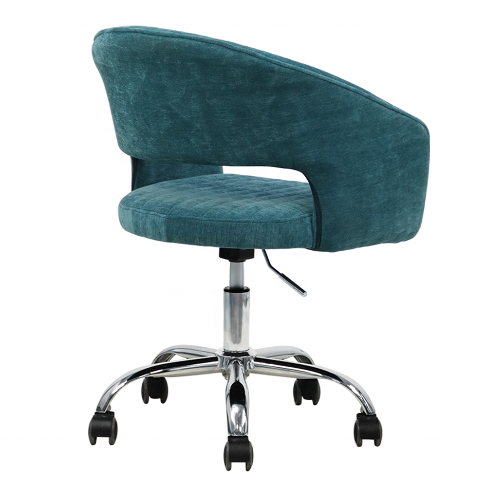 Modern Soft Backrest Adjustable Height Rotation Velvet Office Chair With Wheels