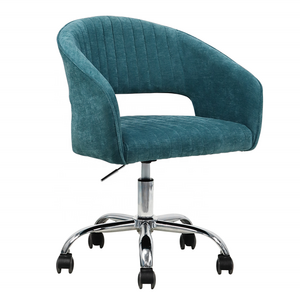 Modern Soft Backrest Adjustable Height Rotation Velvet Office Chair With Wheels