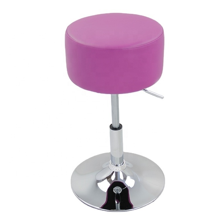 360 Degree Swivel Leather Small Round Stool