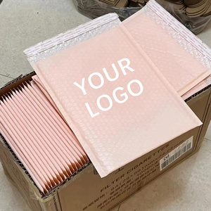 Shipping Packaging Bags Poly Bubble Mailers Envelopes Low Moq Custom Logo Pink Shipping Bags for Clothing Women's Underwear