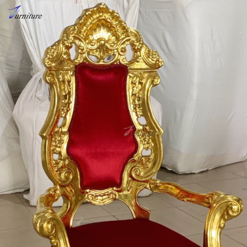 wholesale red and gold restaurant chairs royal king queen throne chairs