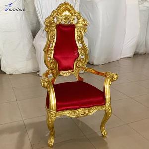 wholesale red and gold restaurant chairs royal king queen throne chairs