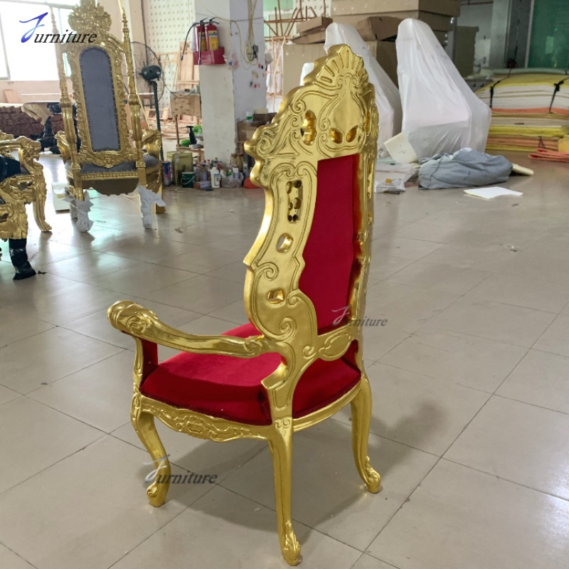 wholesale red and gold restaurant chairs royal king queen throne chairs