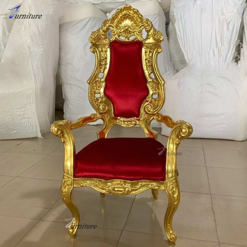 wholesale red and gold restaurant chairs royal king queen throne chairs