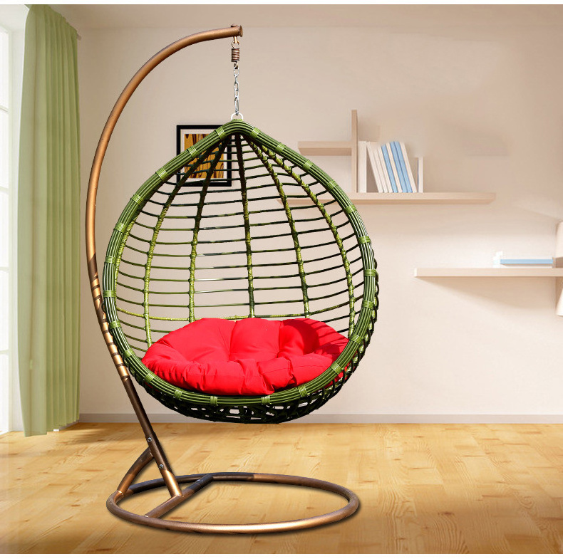 Factory Price hanging chair with canopy outdoor  patio swing pe wicker Swing Chair Outdoor Furniture