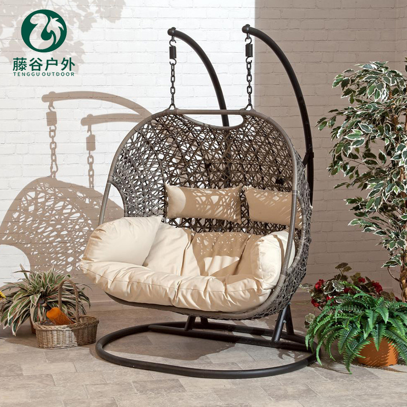 High Quality cotton rope hammock swing chair cushion adult outdoor Rattan Swing Chair