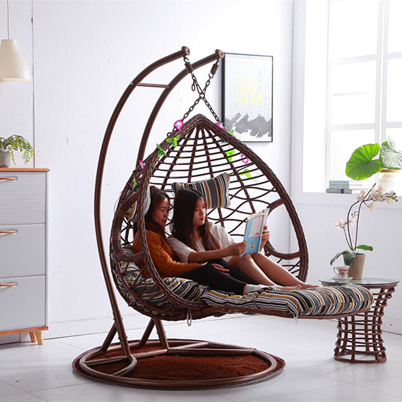 Hot Sale outdoor hanging chair with stand chairs seat Rattan Egg garden Patio Swings