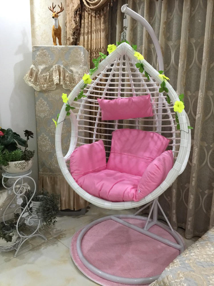 China rattan hanging chair egg shaped swing outdoor metal hammock stand steel Patio Swings