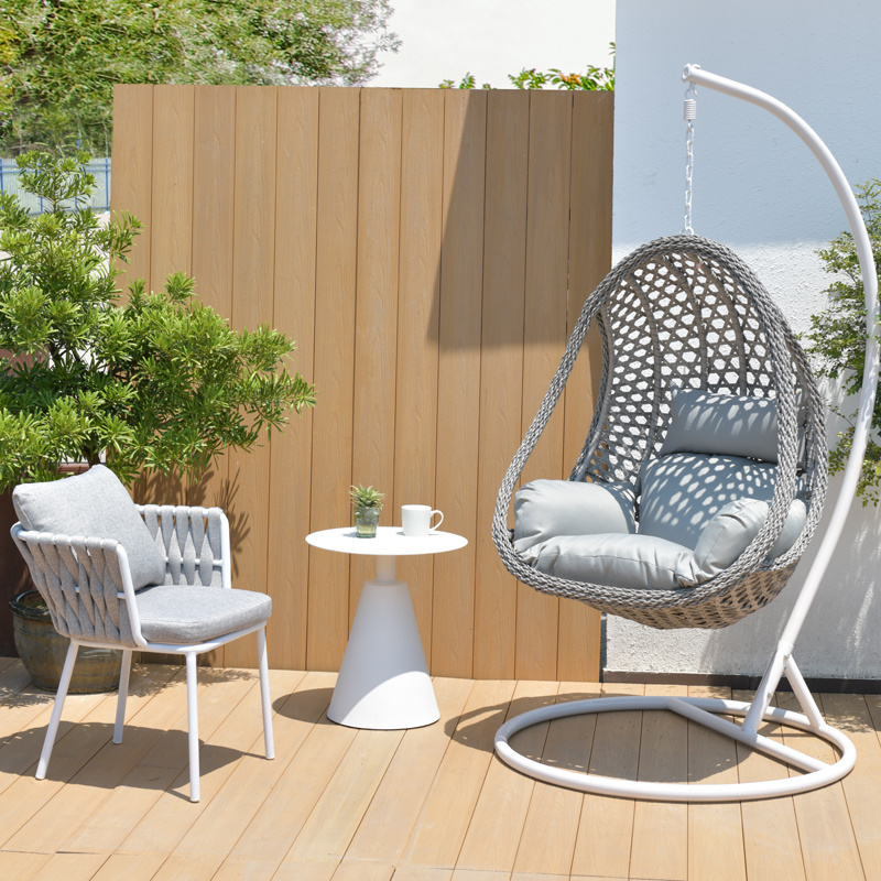 Custom Size double seat egg chair swing with cushion garden hanging basket Rattan Hanging Chair