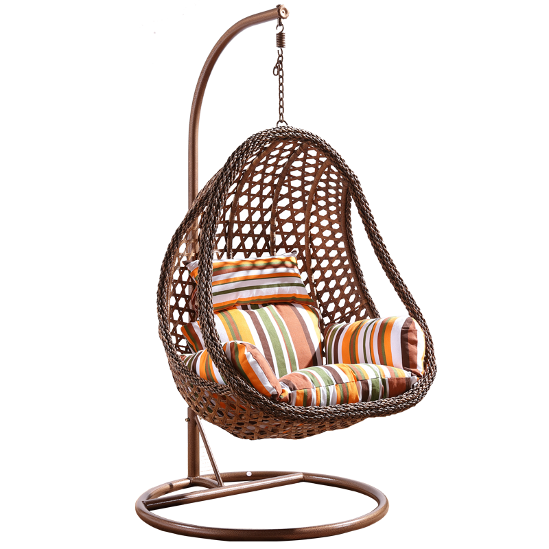 Custom Size double seat egg chair swing with cushion garden hanging basket Rattan Hanging Chair