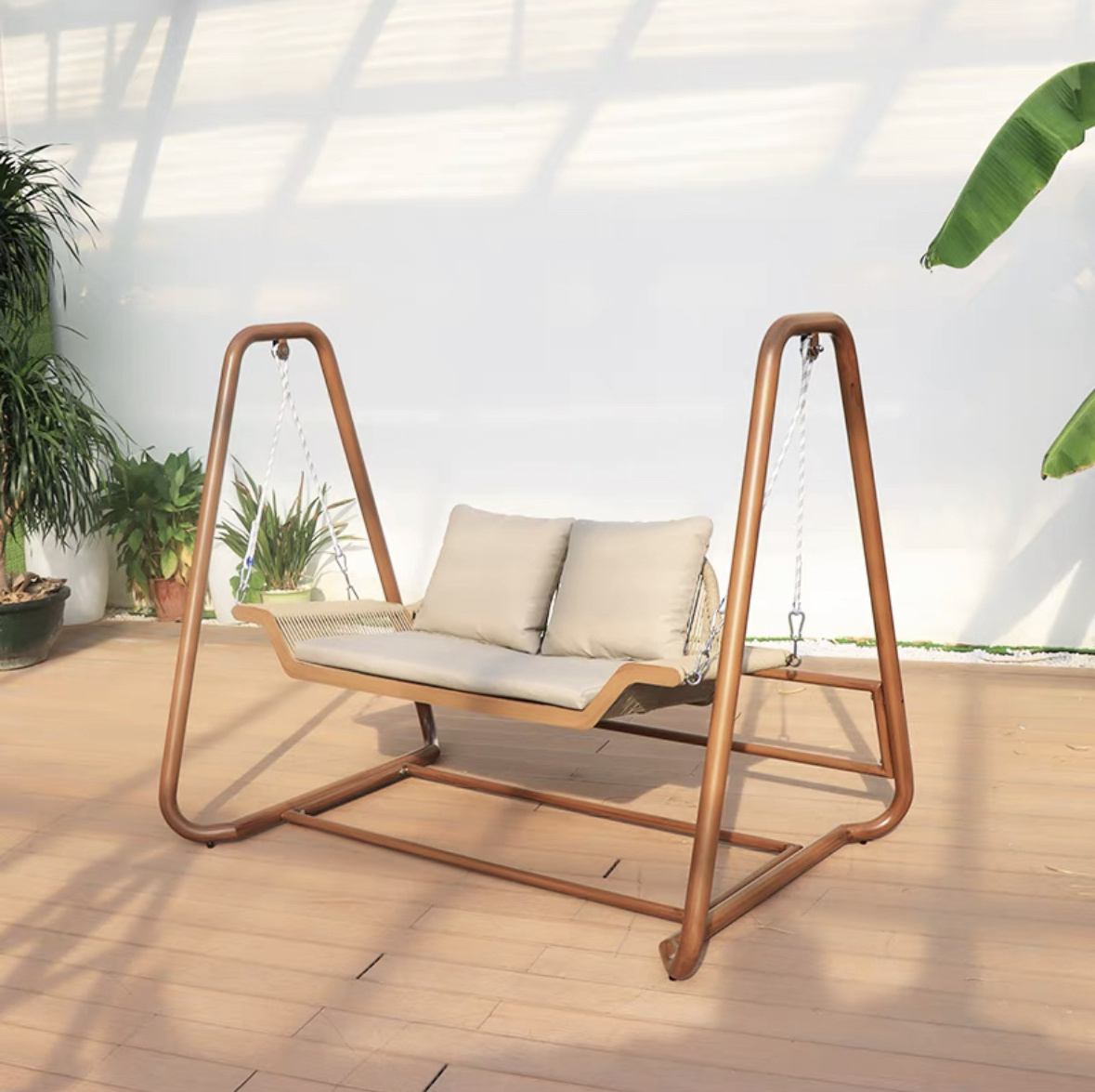 Popular and high quality 3-seater cozy High Quality Modern garden swing chair  with canopy and bed