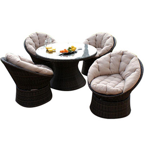 rattan patio furniture chair Wicker Dining Sets Set Outdoor Waterproof Cushion Pe Rattan Table garden sofa