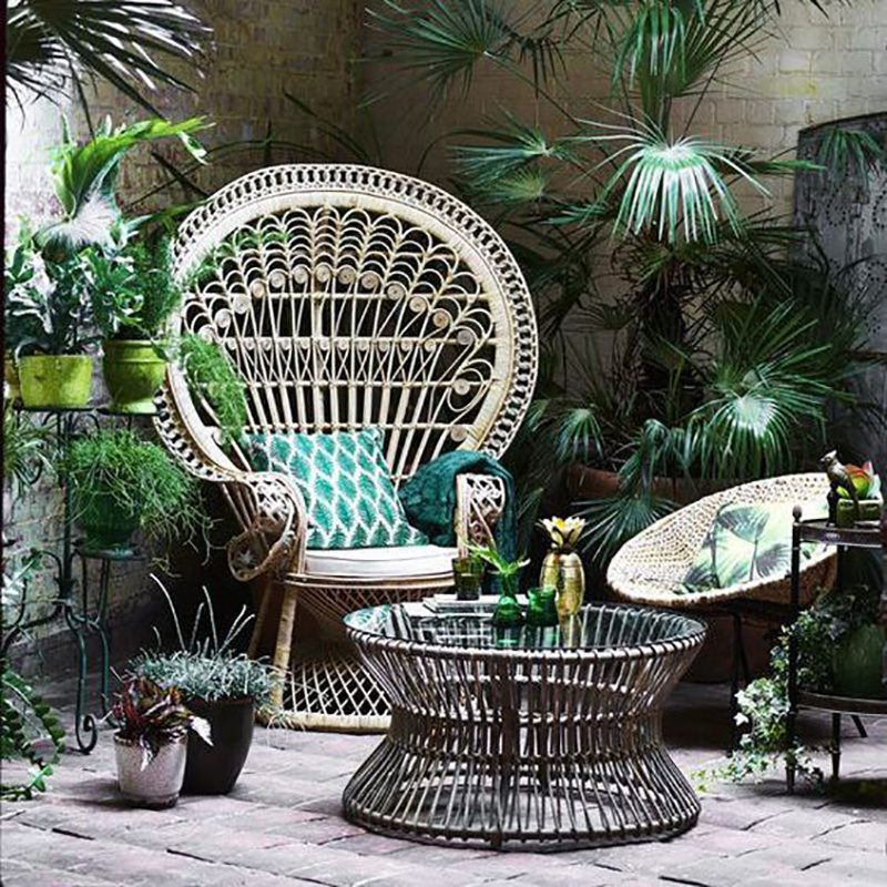 Factory garden chairs chair rattan outdoor patio hanging swing egg with stand peacock chair