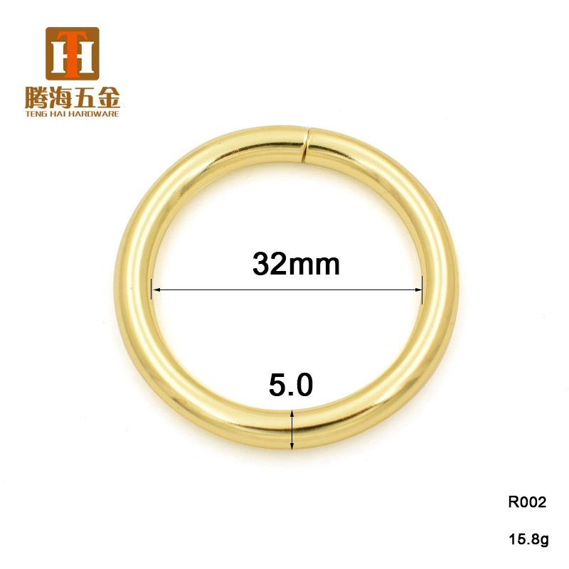 RTS handbag hardware 32mm inner diameter split round open decorative brass metal ring O ring