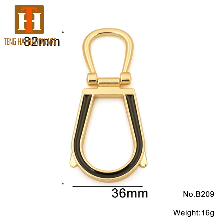 Fashion handbag metal strap fitting for leather bag