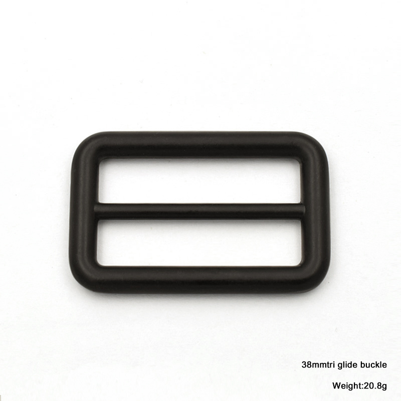 38mm Black metal adjustable triglide slide buckles for strap webbing decorative