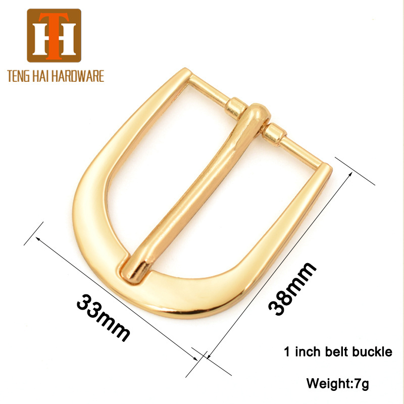 wholesaler 1 inch 25 mm light gold pin belt buckle metal bridle buckle