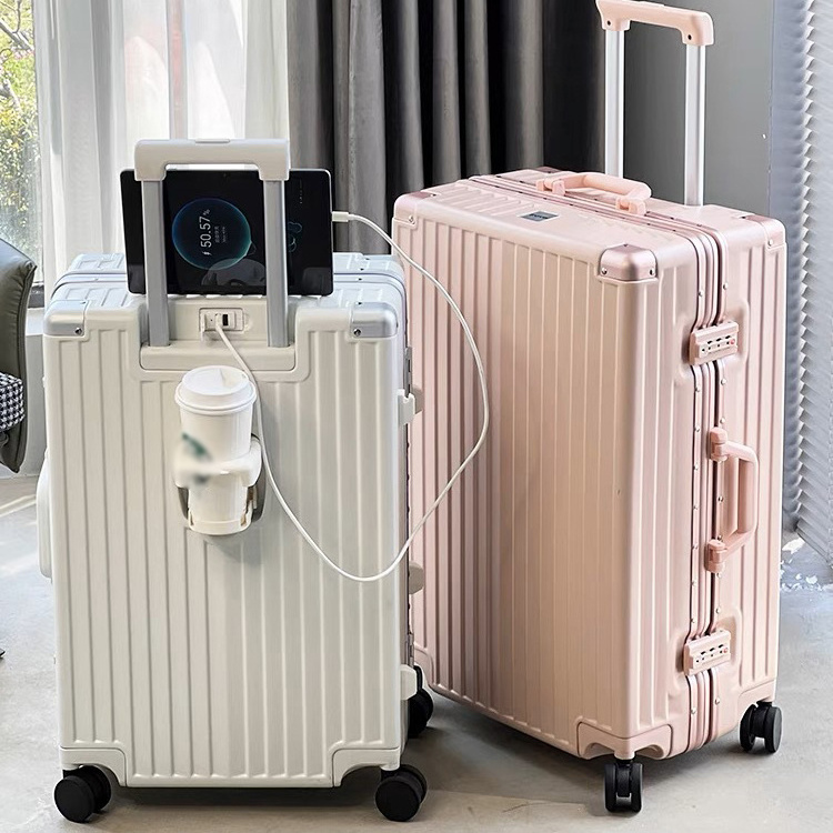 Luggage Manufacturer Luxury Aluminium Frame minion suitcase Business Airport Metal Trolley Luggage