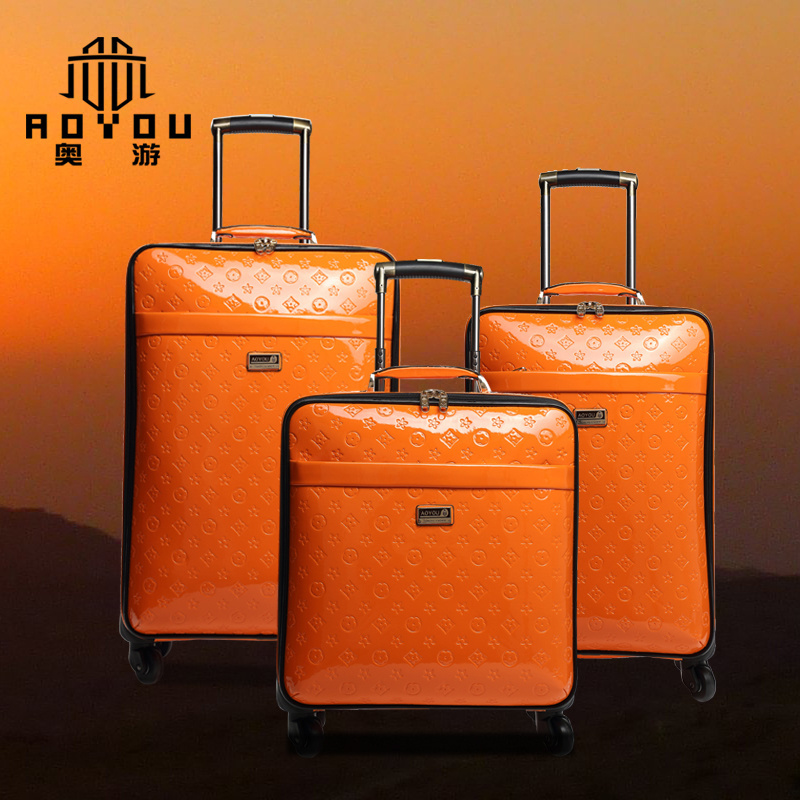 NEW design 2021 PU leather woman luggage sets 20/24/28 sizes leather luggage 8 wheel spinner trolley case Travel luggage sets