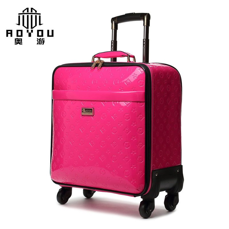 NEW design 2021 PU leather woman luggage sets 20/24/28 sizes leather luggage 8 wheel spinner trolley case Travel luggage sets