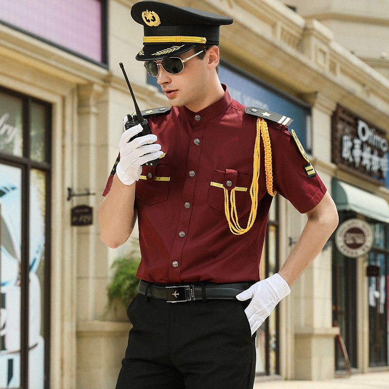 Security guard dress uniform with stand collar