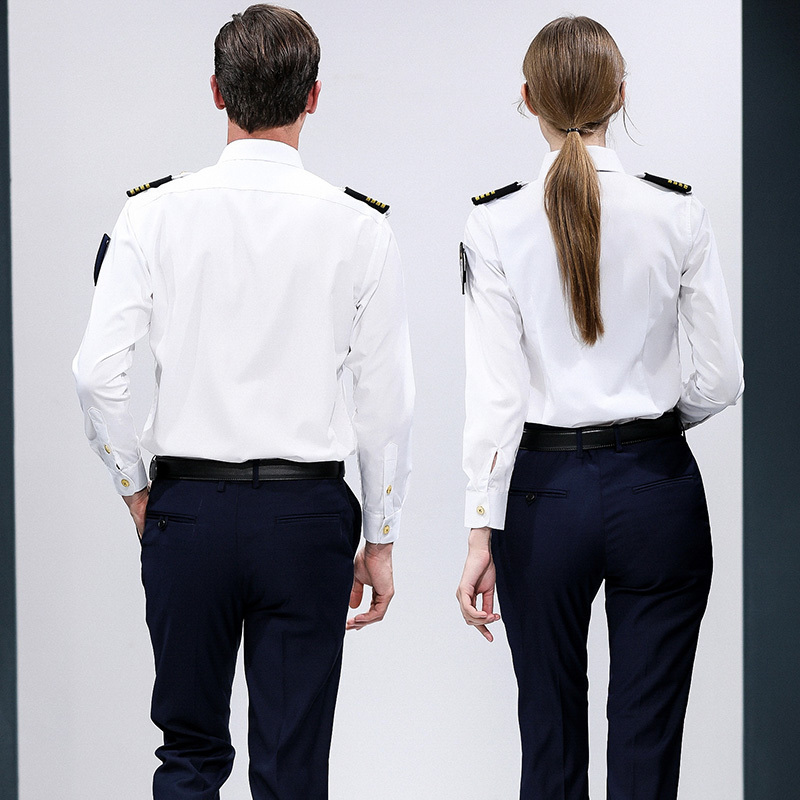 Airline Flight Attendant Stewardess Pilot Long Sleeve Shirt Uniforms