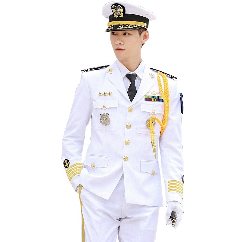 White Merchant Officer Uniform for Officers with Epaulets