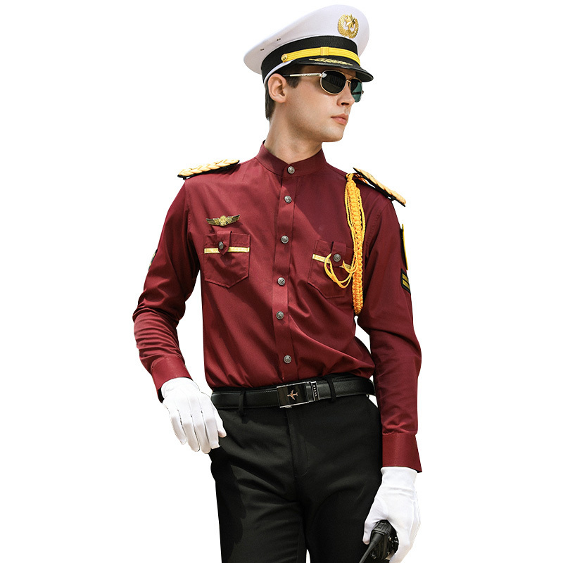 Security guard dress uniform with stand collar