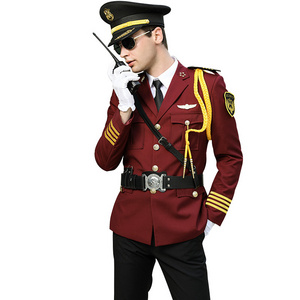 High quality security guard uiniforms  Elbow Patches And Epaulet Security Sweater Uniform