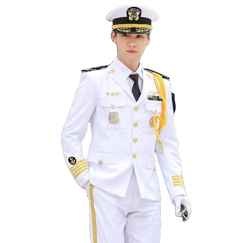 White Merchant Officer Uniform for Officers with Epaulets