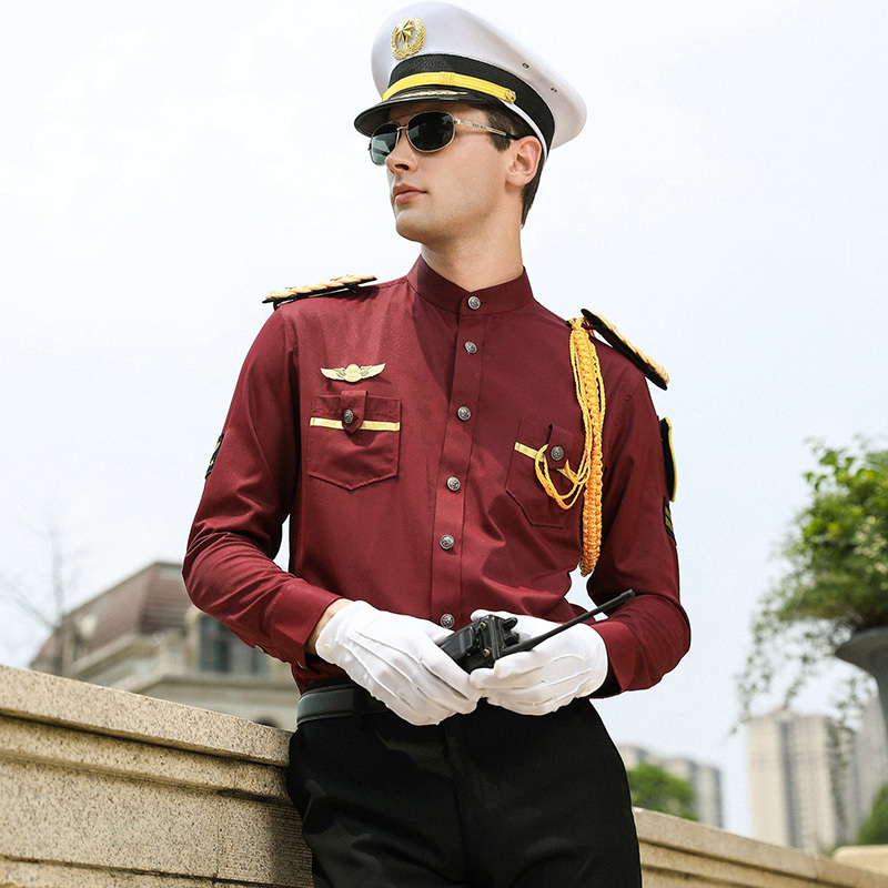 Security guard dress uniform with stand collar