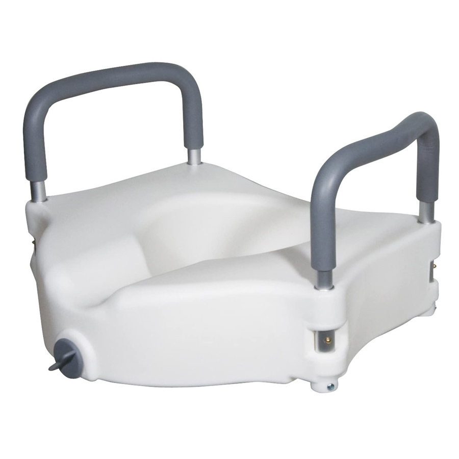 Elderly care products raised toilet seat with handle for disabled and elderly