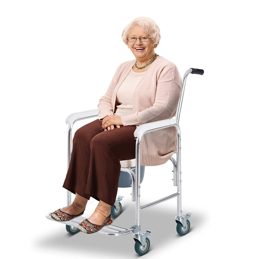 Commode wheelchair Toilet Chair For Old Men Commode Wheel Chair Personal Mobility Shower Transport Commode Medical Rolling Chair