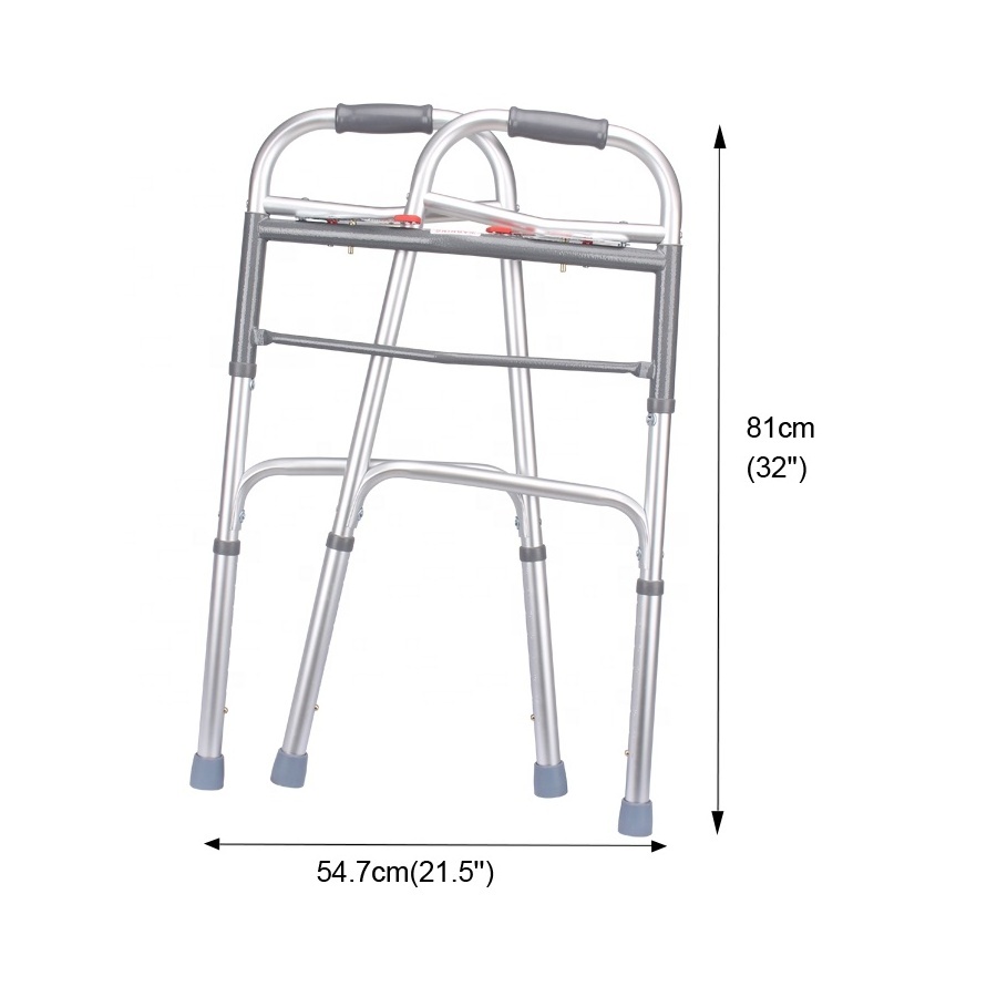 Adjustable Aluminum Walking Frame Standing Up Portable Rollator Walker For Adults Walking Aids For Disabled