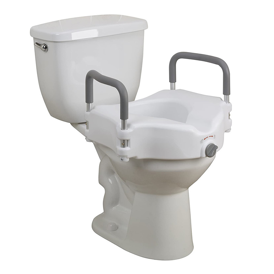 Elderly care products raised toilet seat with handle for disabled and elderly