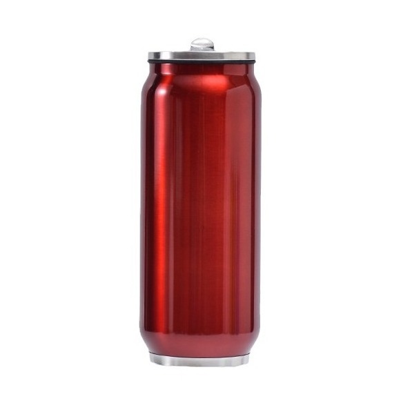 Stainless Steel Soda Cans 500ml Vacuum Insulated Cola Can Travel Water Bottle With Straw And Lid