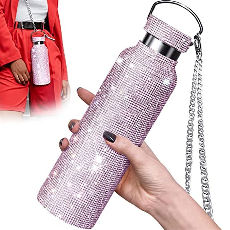 Rhinestone Tumbler insulated water bottle Diamond water bottle Bling Rhinestone stainless steel thermo water bottle