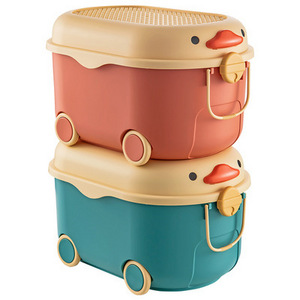 Cute Cartoon Design Movable Plastic Toy Storage Boxes & Bins