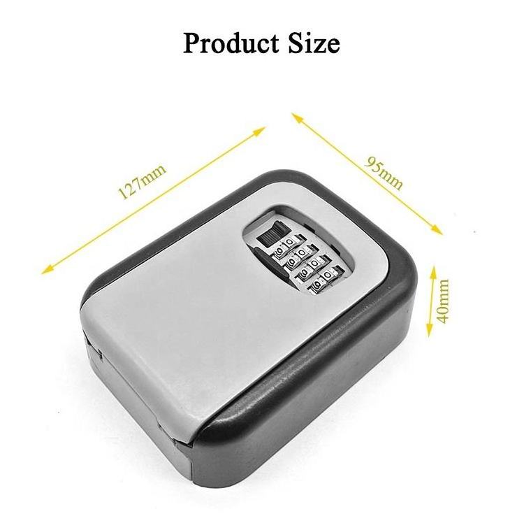 2023 New Product High zinc alloy posscode safe box key lock wall mounted key storage safe box with 4 screws