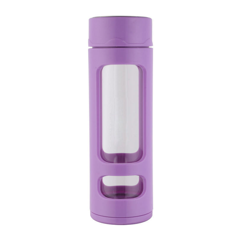 Eco Borosilicate Double Wall Tea Infuser Custom Glass Water Bottle