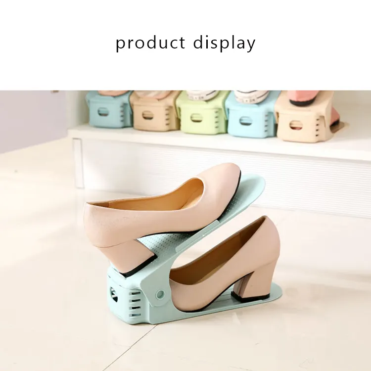 2023 Durable Adjustable Shoe Rack Plastic Organizer Footwear Support Space Saving Cabinet Closet Storage Shoe Stand