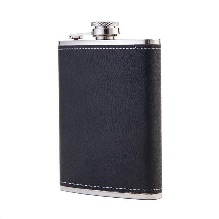 304 stainless steel 9oz hip flask black powder coated whisky hip flask with customization