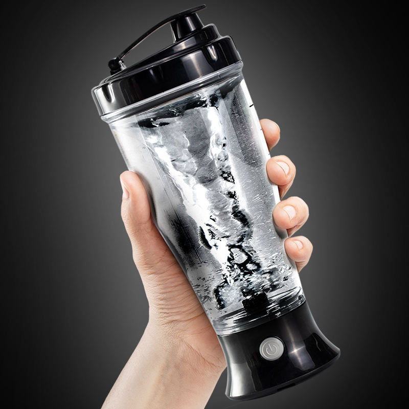 Custom Logo 300ML Electric Plastic Protein Shaker Blender Sports Fitness Mixing Cup Protein Water Bottle For Gym