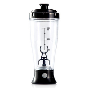 Custom Logo 300ML Electric Plastic Protein Shaker Blender Sports Fitness Mixing Cup Protein Water Bottle For Gym