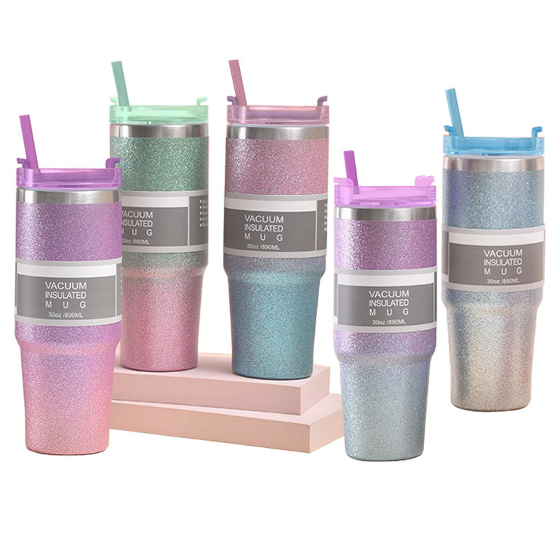 2024 New Arrivals Diamond Paint Bling 20 oz 30 oz Stainless Steel Travel Mug Tumbler with Straw and Handle