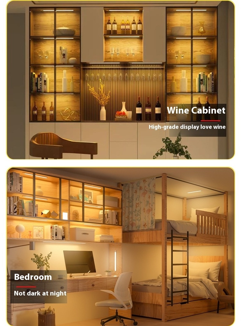 Motion Sensor Light Cupboard Wardrobe Bed Lamp LED Under Cabinet Night Light For Closet Stairs Kitchen