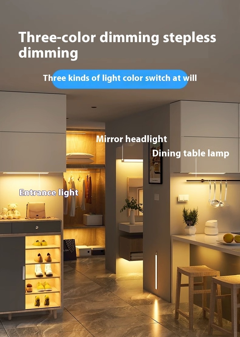 Motion Sensor Light Cupboard Wardrobe Bed Lamp LED Under Cabinet Night Light For Closet Stairs Kitchen