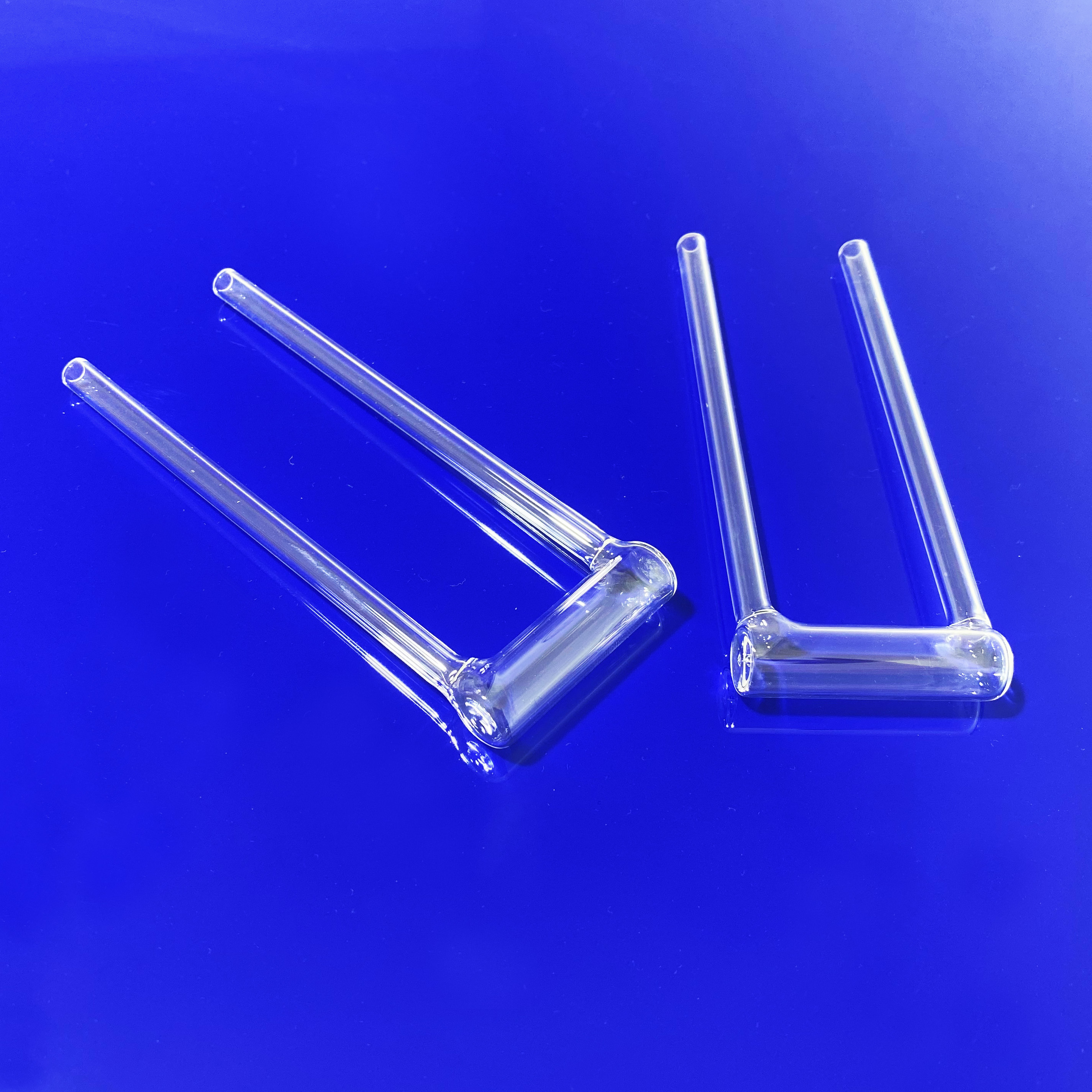 Transparent U Shape Quartz Test Tube Fused Glass Sampling Tube For Bet Chemical Analysis