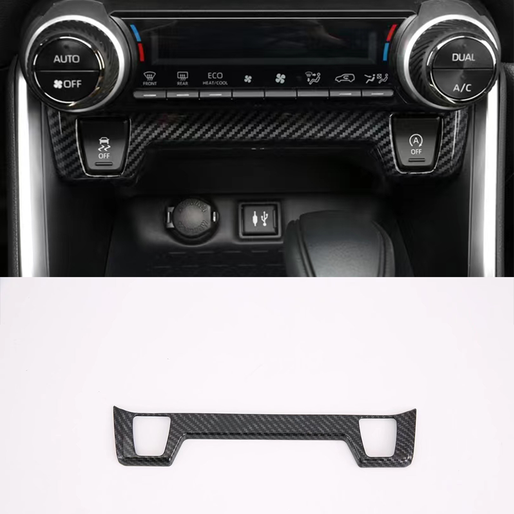 Auto Carbon Fiber Pattern Low Power Seat Heating Switch Cover Trim Car Body Kit Upgrade Accessories For Toyota RAV4 2020