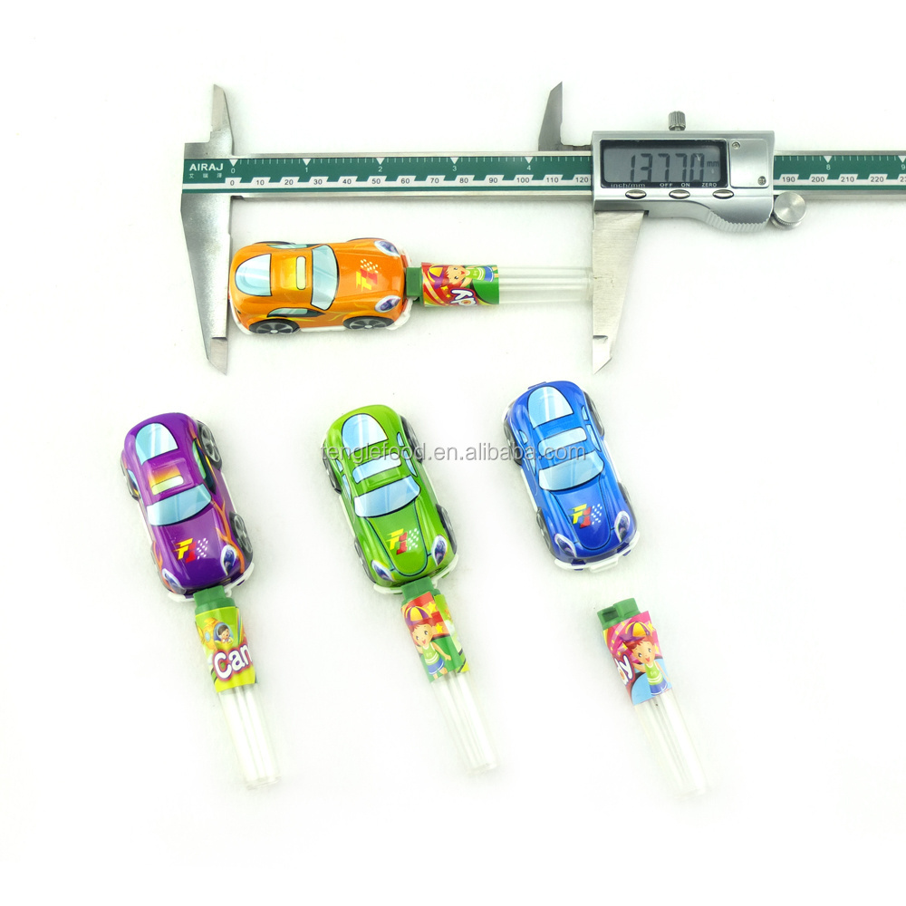 Hot selling toy candy bonbons in tube mini cartoon toy car with candy